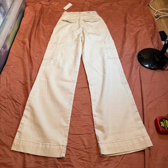 Joe's Petra High Rise Wide Leg Cargo Pants - Natural/Cream - 23 - Picture 3 of 12